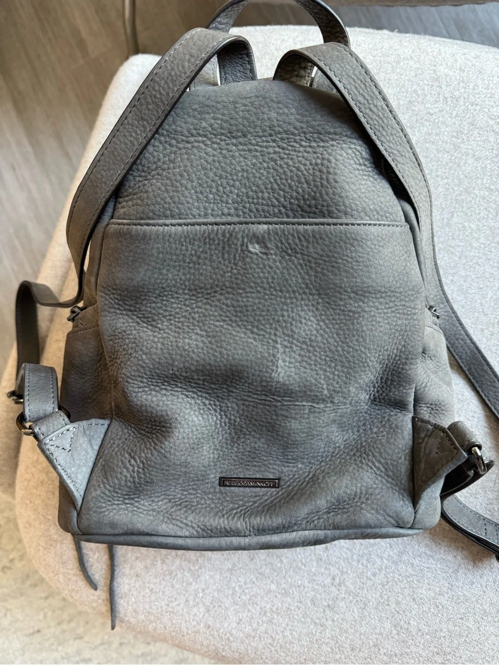 Rebecca Minkoff New Gray Julian Medium Leather Sling Backpack